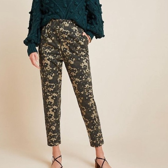 Anthropologie Amadi Camo Floral High Waisted Trousers - Picture 4 of 16